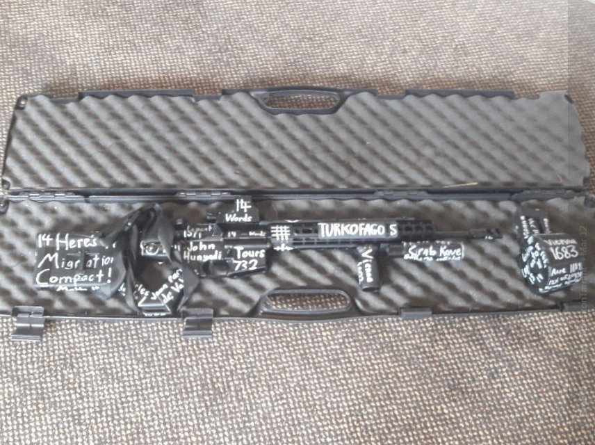 This photo was posted on the Twitter account of the suspected gunman in a mass shooting in Christchurch, New Zealand.
